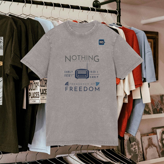 Unisex Vintage Acid Washed Freedom Tee – N6+ Series VAWFTEE PT2WW001_ Limited Edition by WesternWaves_