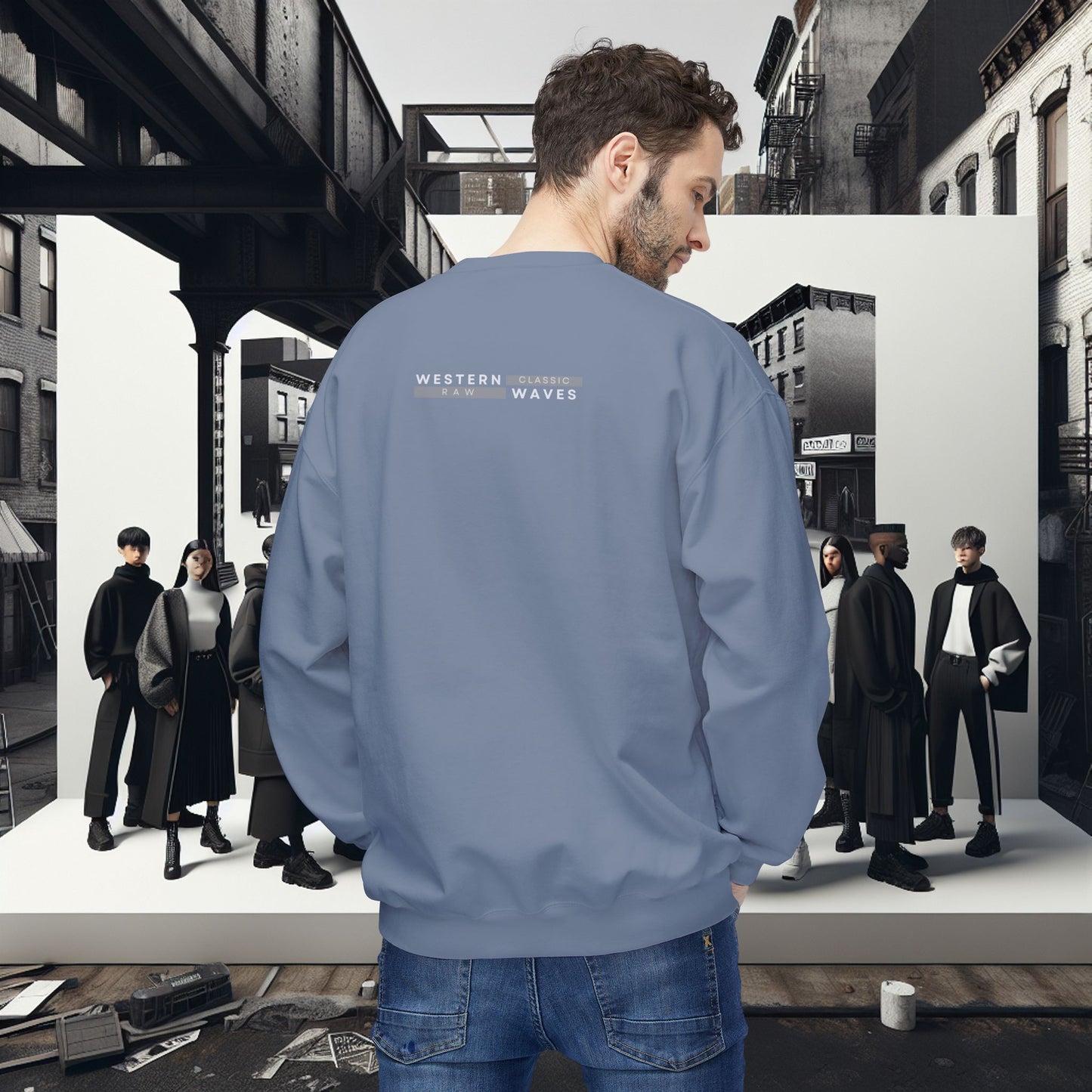 Urban Nomad Fleece Crewneck Sweatshirt_ UWD 0027_ | Cozy Streetwear Style, Perfect for Travel, Gifts, Fall & Winter Layers, Graphic Pullover
