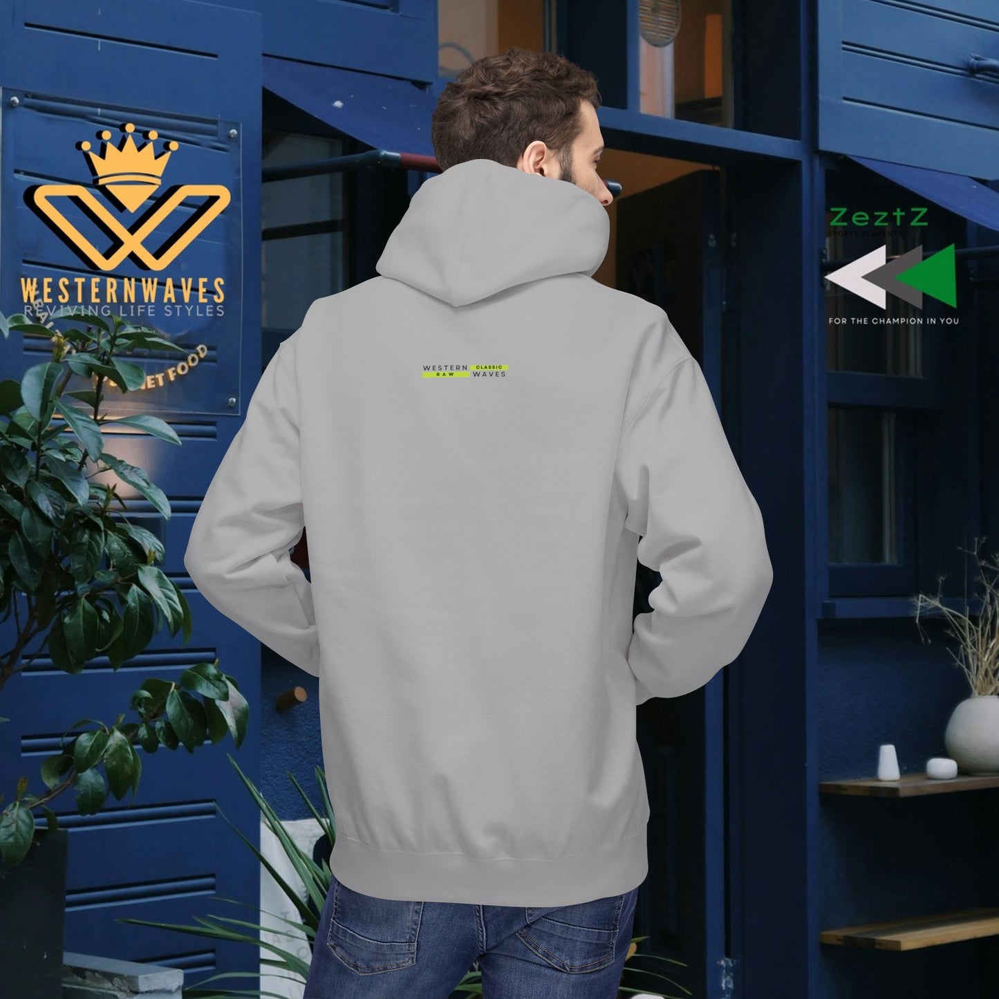 Unisex Midweight Softstyle Fleece Hoodie_ N3+ Series USMWSSFH PT2WW001_ Limited Edition Luxuriously Soft 100% Cotton Face by WesternWaves: