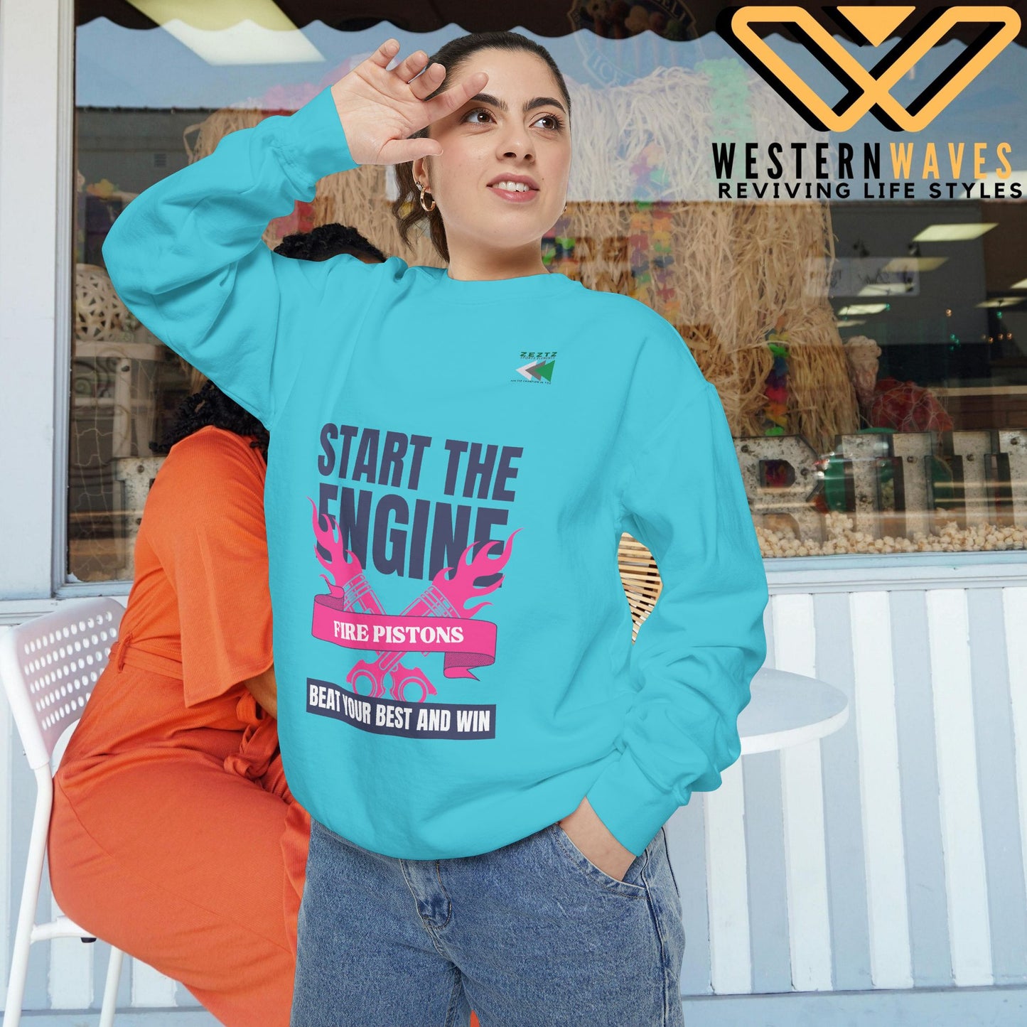 Unisex Garment-Dyed Sweatshirt_ N2 Series USGDSS PT2WW002_ Limited Edition Masterpiece of ‘ZeztZ’ Sports Brand _ Luxury & Casual Comfort by WesternWaves: