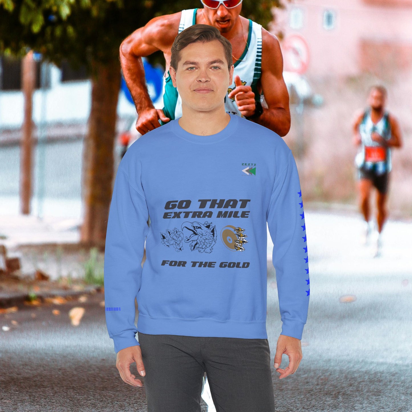 Unisex Heavy Blend™ Crewneck Sweatshirt_ N2 Sports Series UHBCSS PT2WW005_ Limited Edition ‘Zeztz’ Brand Sports Elements by WesternWaves: