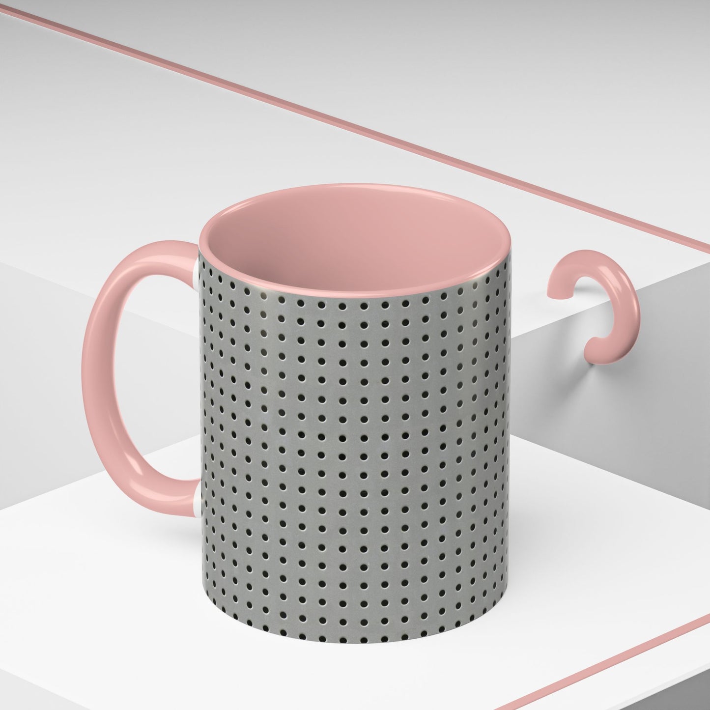 Two Tone Accent Coffee Mug 11oz_ N7+ Series ACMUG11OZ PT2WW001_ Limited Edition Stylish Perforated Design by WesternWaves: