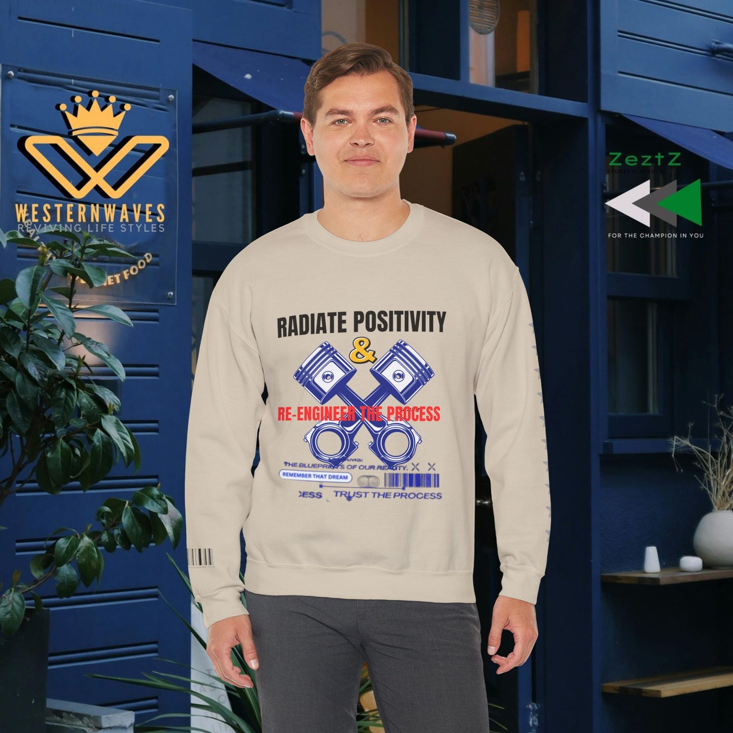 Unisex Heavy Blend™ Crewneck Sweatshirt_ N2+ Series UHBCSS PT2WW003_ Limited Edition Pure Luxury by WesternWaves: