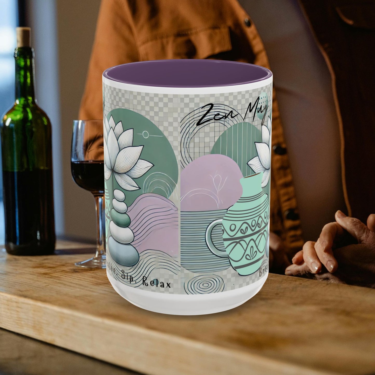 Accent Coffee Mug (11, 15oz) _ N3+ Series ACMUG PT2WW006_ Limited Edition Blend Style & Functionality by WesternWaves: