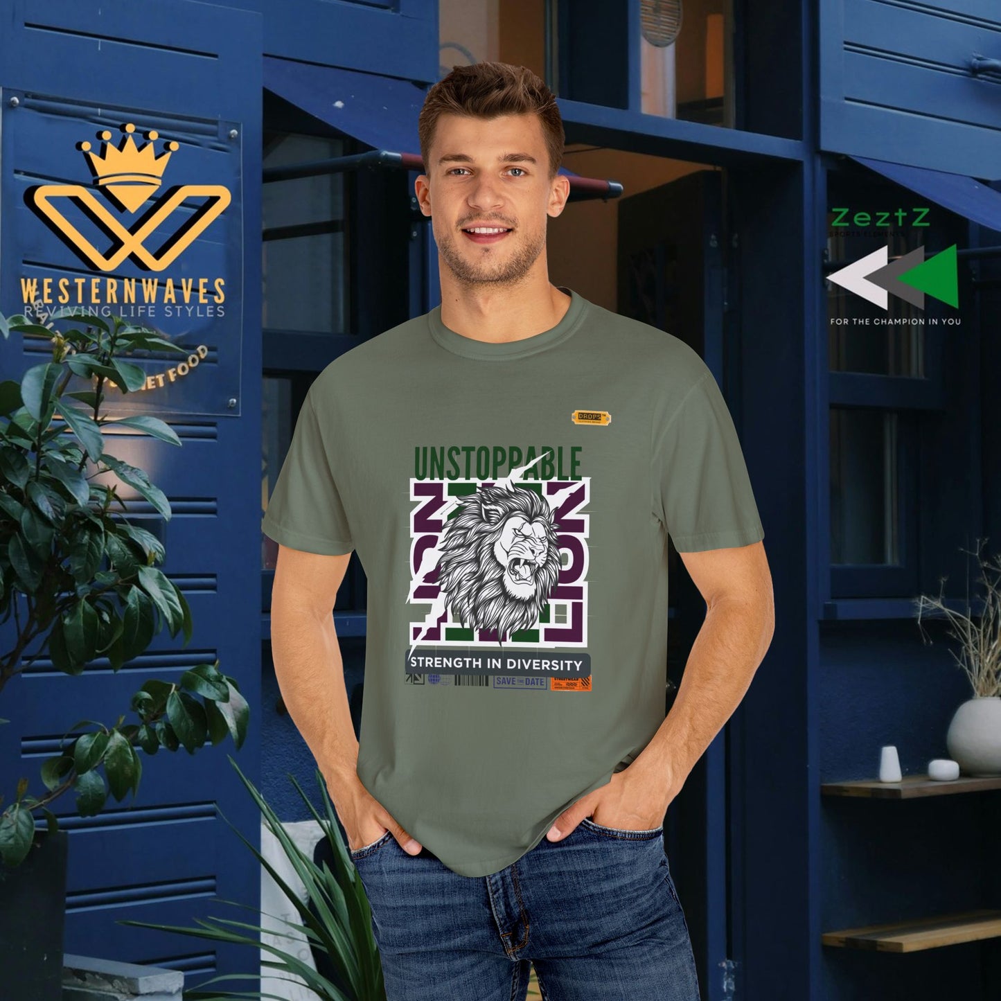 Unisex Garment-Dyed T-Shirt_ 26 June 2025_ Limited Edition Strength in Diversity by WesternWaves: