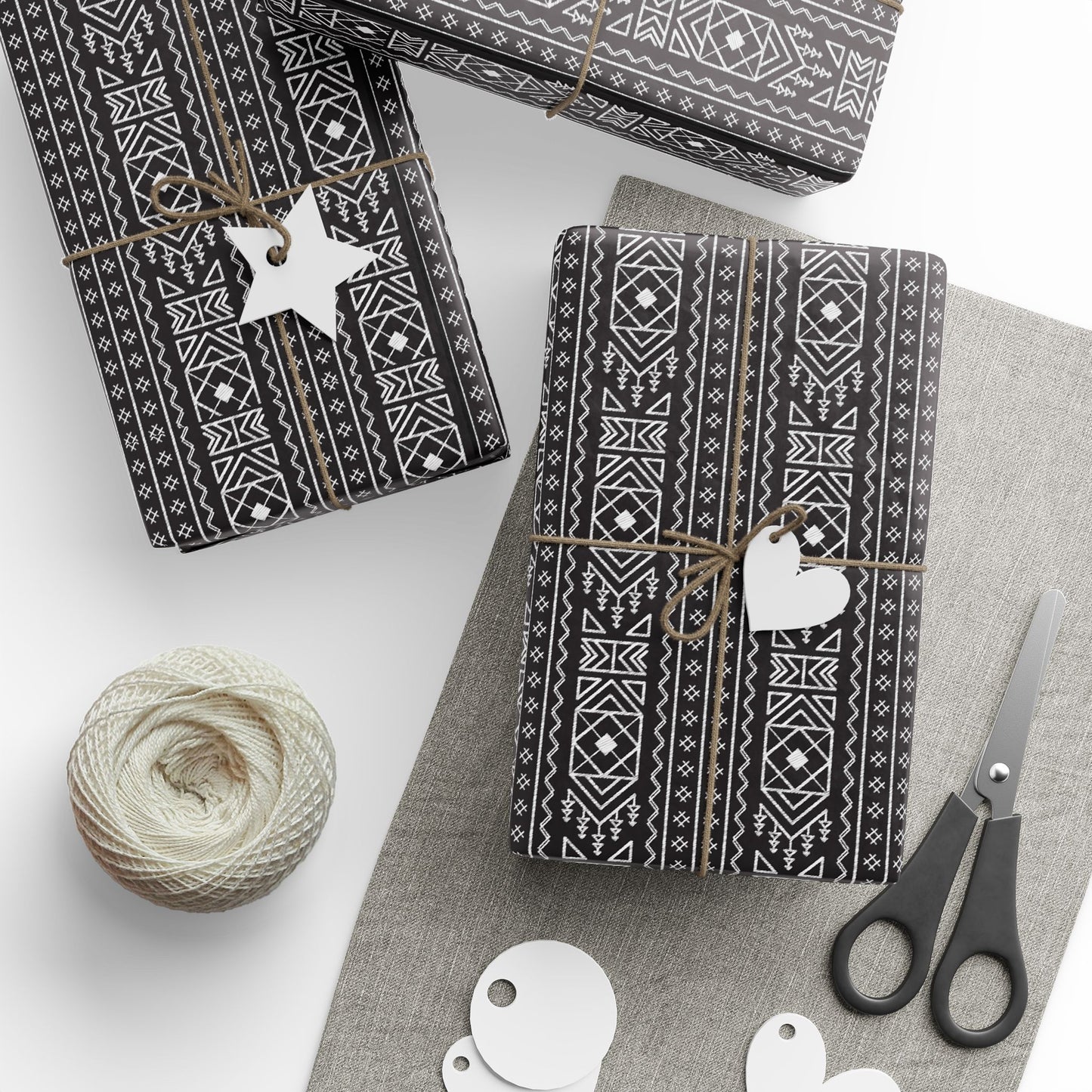 Wrapping Papers - Elegant Black Pattern - Perfect for Gift Giving and Special Occasions_ N6+ Series WPEPG PT2WW001_ Limited Edition by WesternWaves: