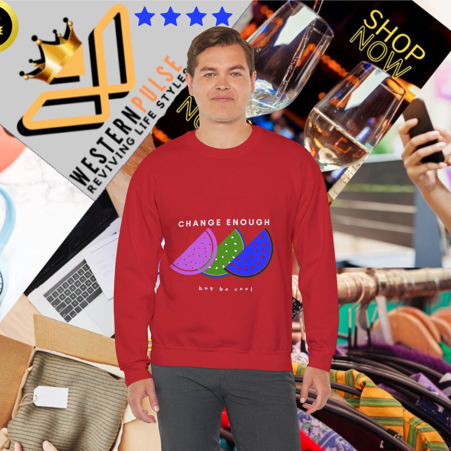 Unisex Heavy Blend™ Crewneck Sweatshirt_ N2+ Series UHBCSS PT2WW003_L imited Edition Pure Luxury for Every Occasion by WesternWaves: