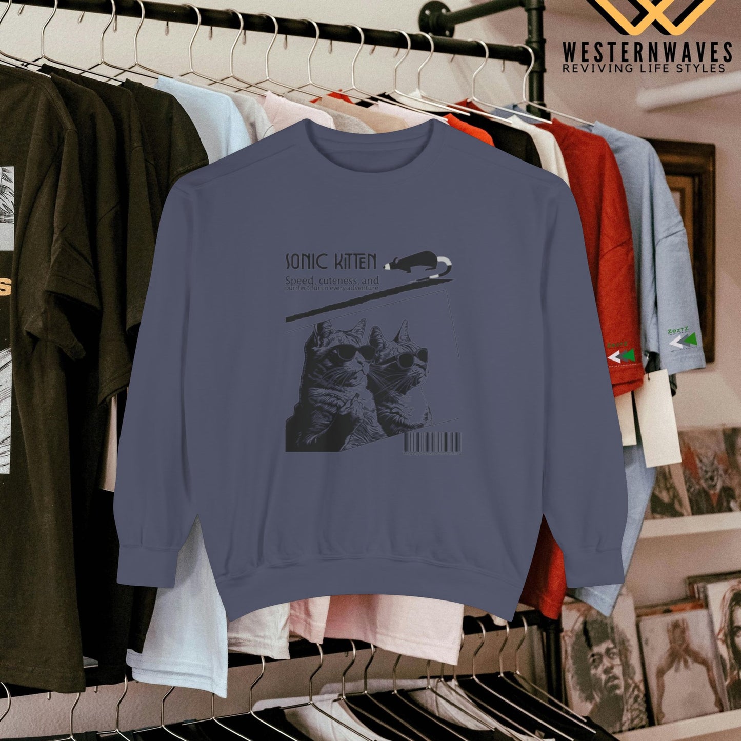 Unisex Garment-Dyed Sweatshirt_ N3+ Series SPW UGDSS PT2WW003_WesternWaves Limited Edition