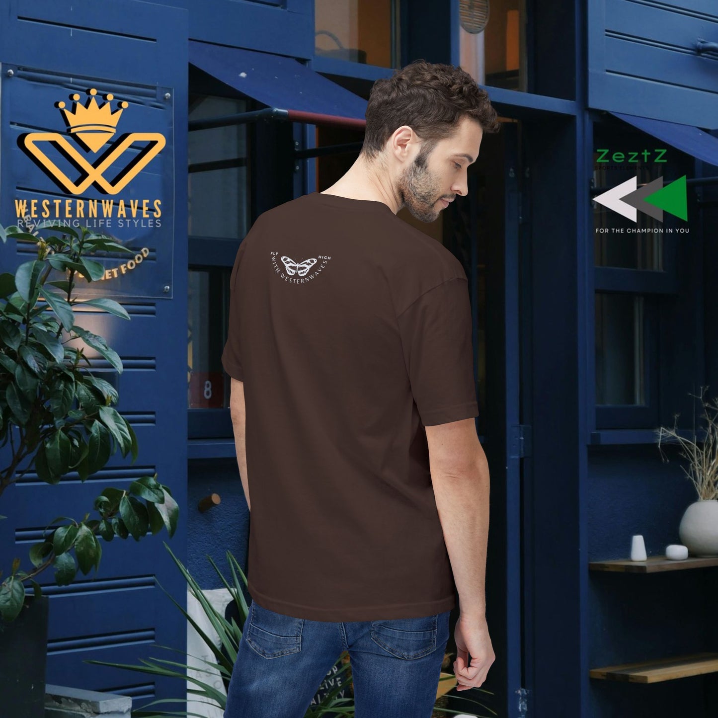 Unisex Midweight T-shirt, Made in USA_ N+ Series UMTS PT2WW007_ Limited Edition Design by WesternWaves: