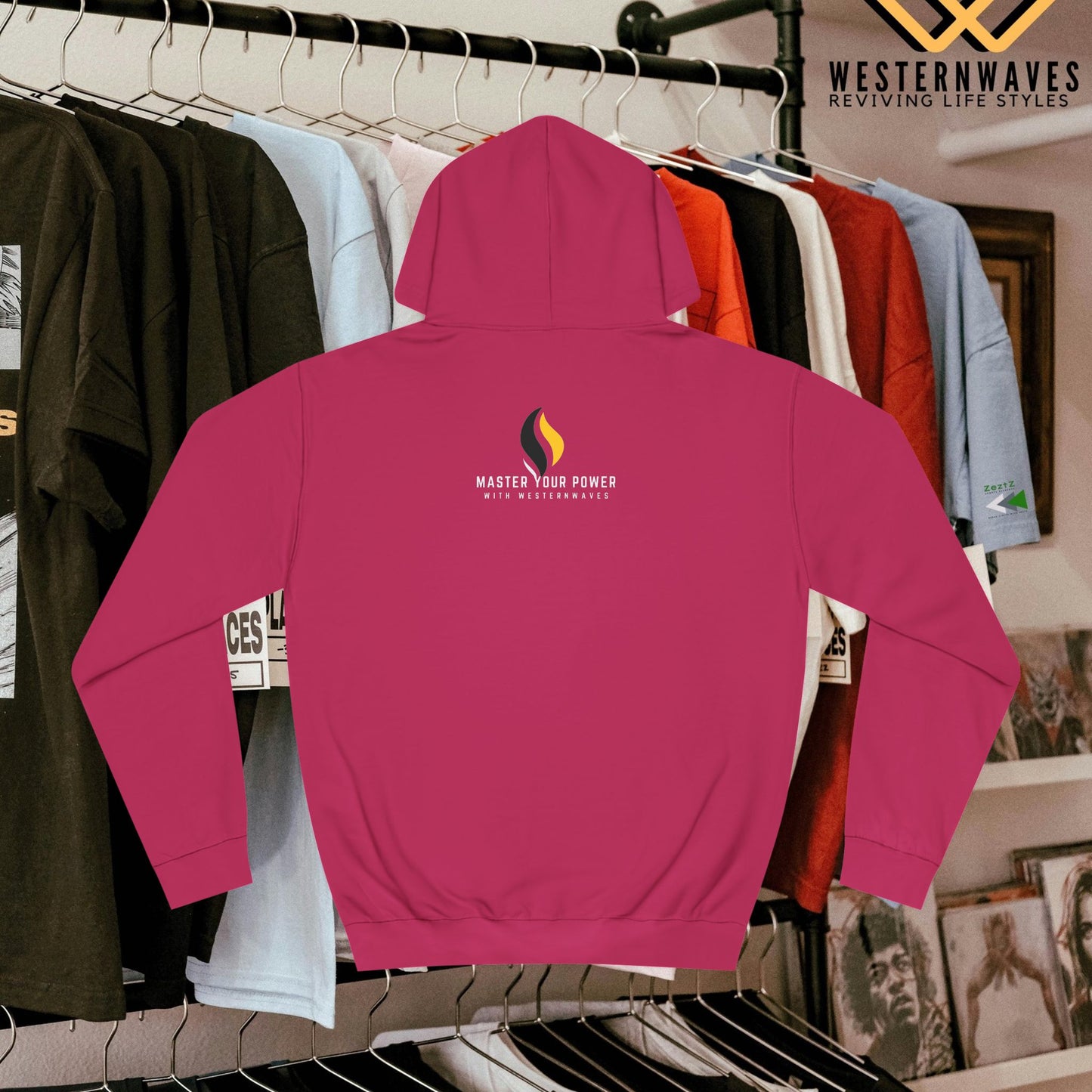 Unisex College Hoodie_ N2+ Series USCH PT2WW006_ Limited Edition Timeless Unisex Design by WesternWaves: