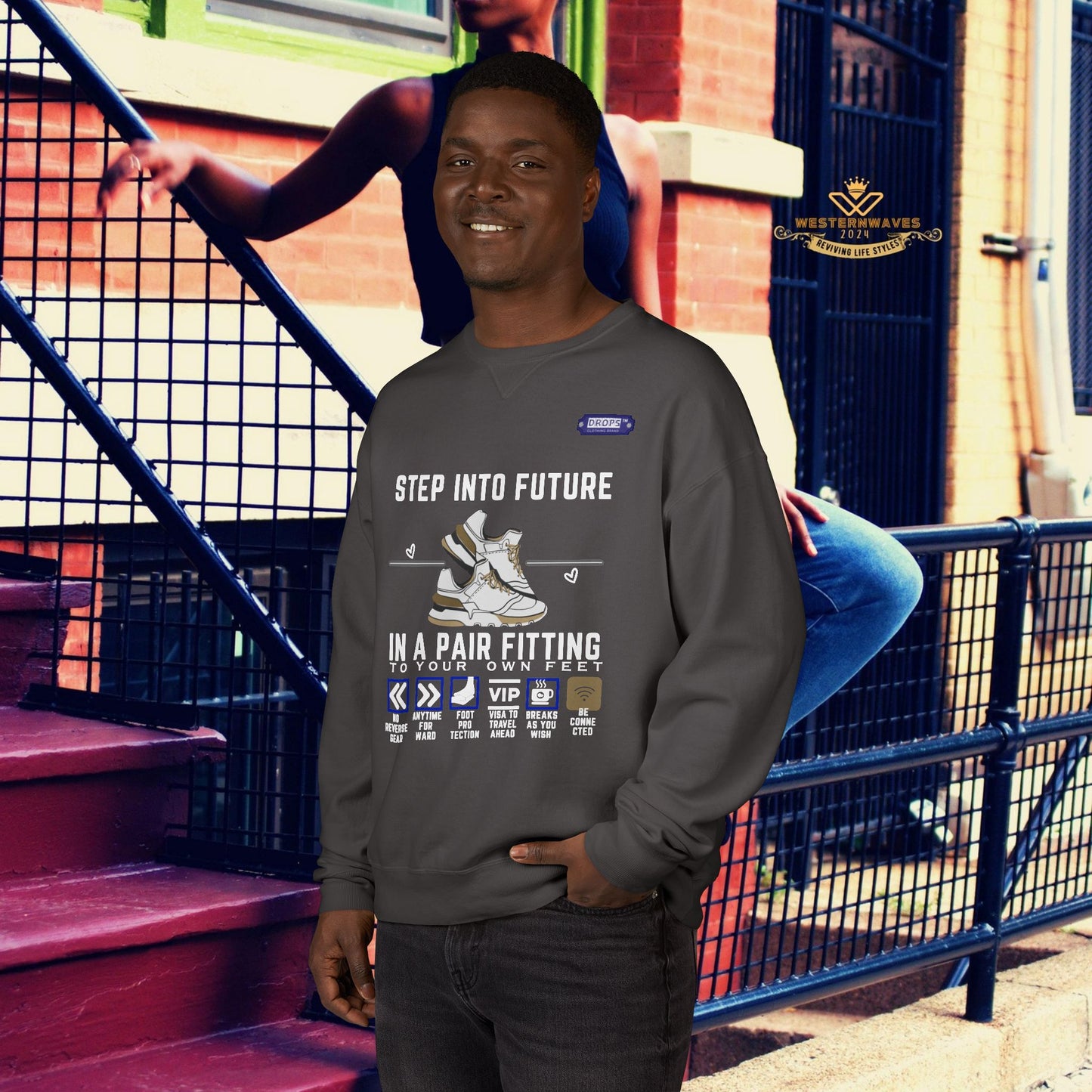 Unisex ComfortWash® Garment Dyed Crewneck Sweatshirt_ N7* Series USCGDCNSS PT2WW001_ Limited Edition Comfort & Retro Flair by WesternWaves: