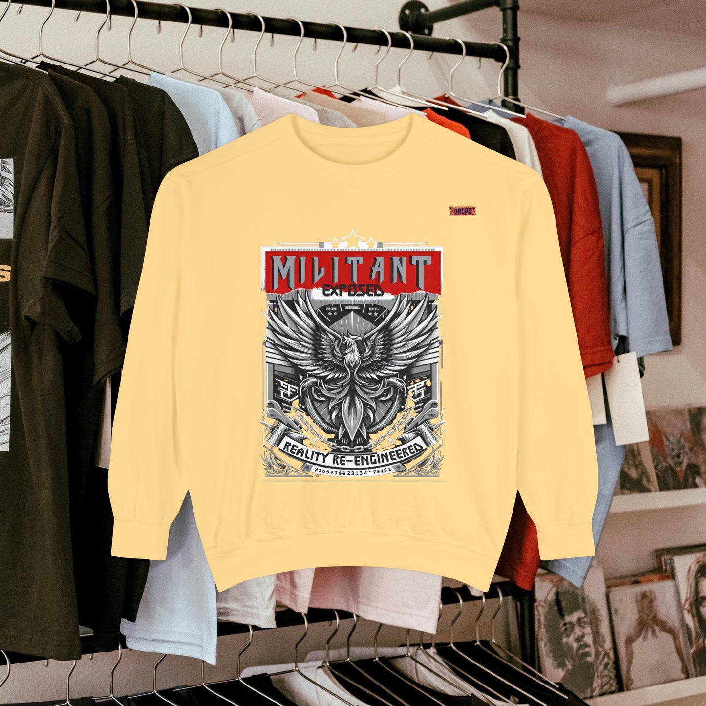 Unisex Garment-Dyed Sweatshirt_ N8+ Series SPW USMWSSFCNSS PT2WW001_ Limited Edition by WesternWaves: