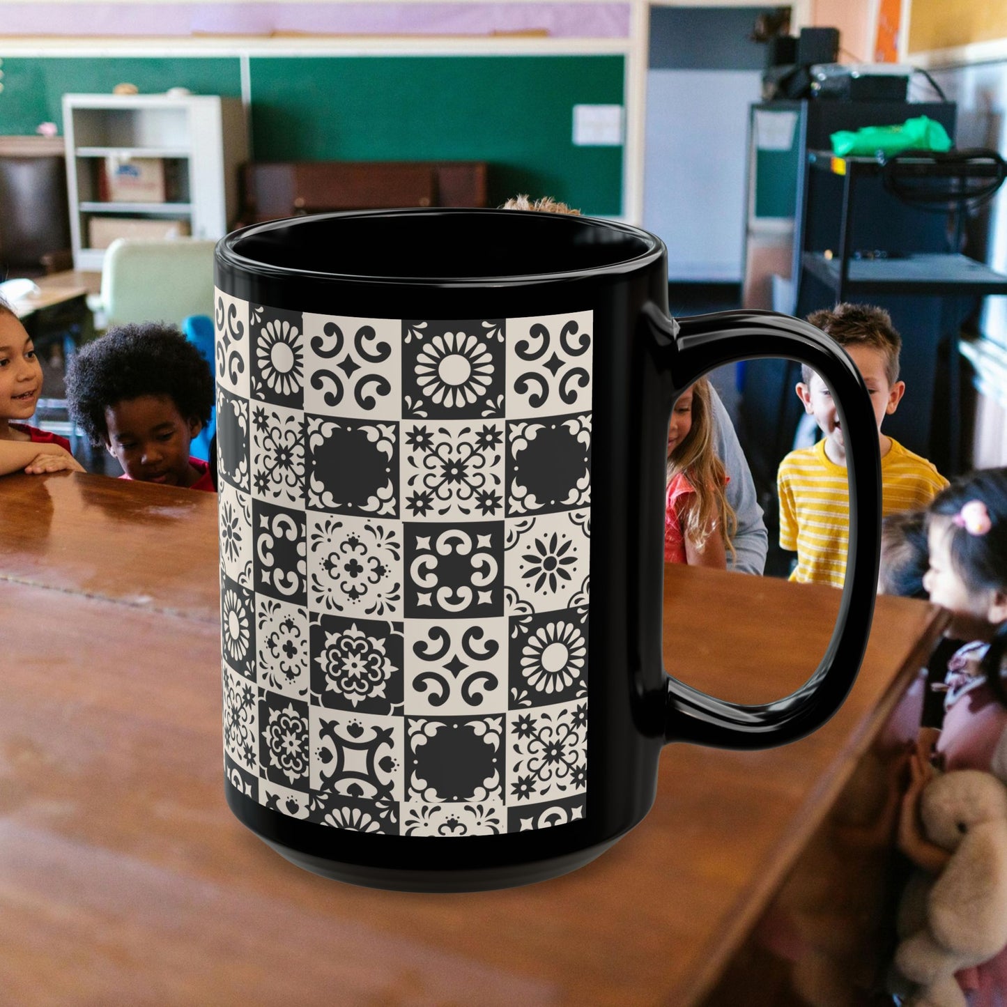 Black Mug (11oz, 15oz)_ N+ Series CBM PT2WW002_ Limited Edition Black Ceramic Mug by WesternWaves