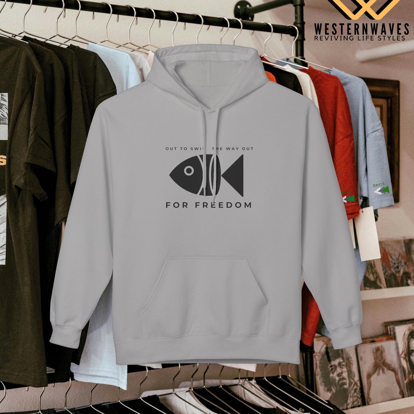 Unisex Midweight Softstyle Fleece Hoodie_ N3+ Series USMWXXFH PI2WW001_ Limited Edition by WesternWaves: