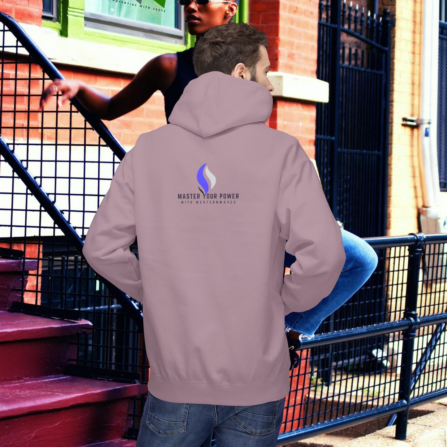 Unisex Midweight Softstyle Fleece Hoodie_ N3+ Series USMWSSFH PT2WW006_ Limited Edition Luxuriously Soft 100% Cotton Face by WesternWaves: