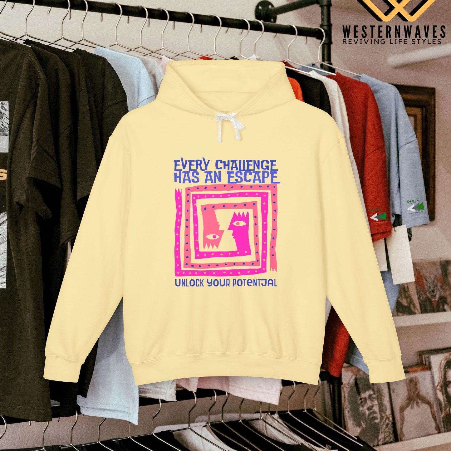 Unisex Lightweight Hooded Sweatshirt – N3+ Series USLWHSS PT2WW014_ Limited Edition Crafted Comfort by WesternWaves: