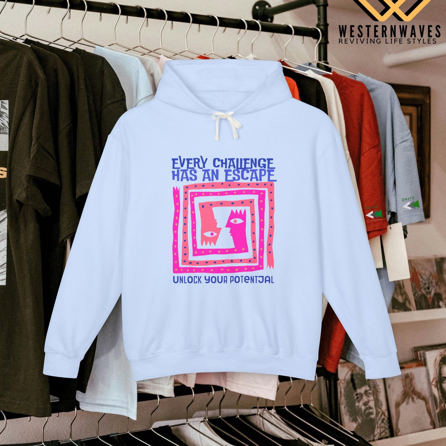 Unisex Lightweight Hooded Sweatshirt – N3+ Series USLWHSS PT2WW014_ Limited Edition Crafted Comfort by WesternWaves: