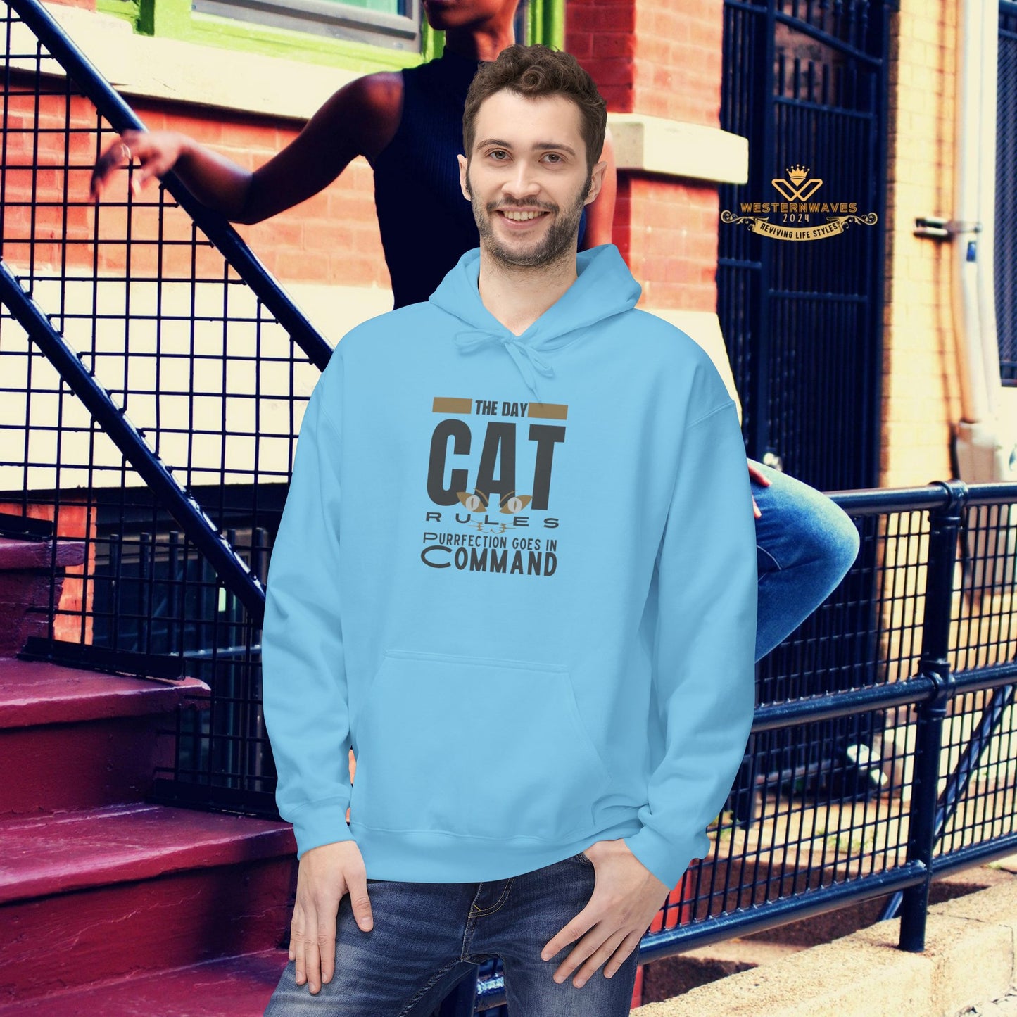 Unisex Midweight Softstyle Fleece Hoodie_ N3+ Series USMWSSFH PT2WW008_ Limited Edition Luxuriously Soft 100% Cotton Face by WesternWaves: