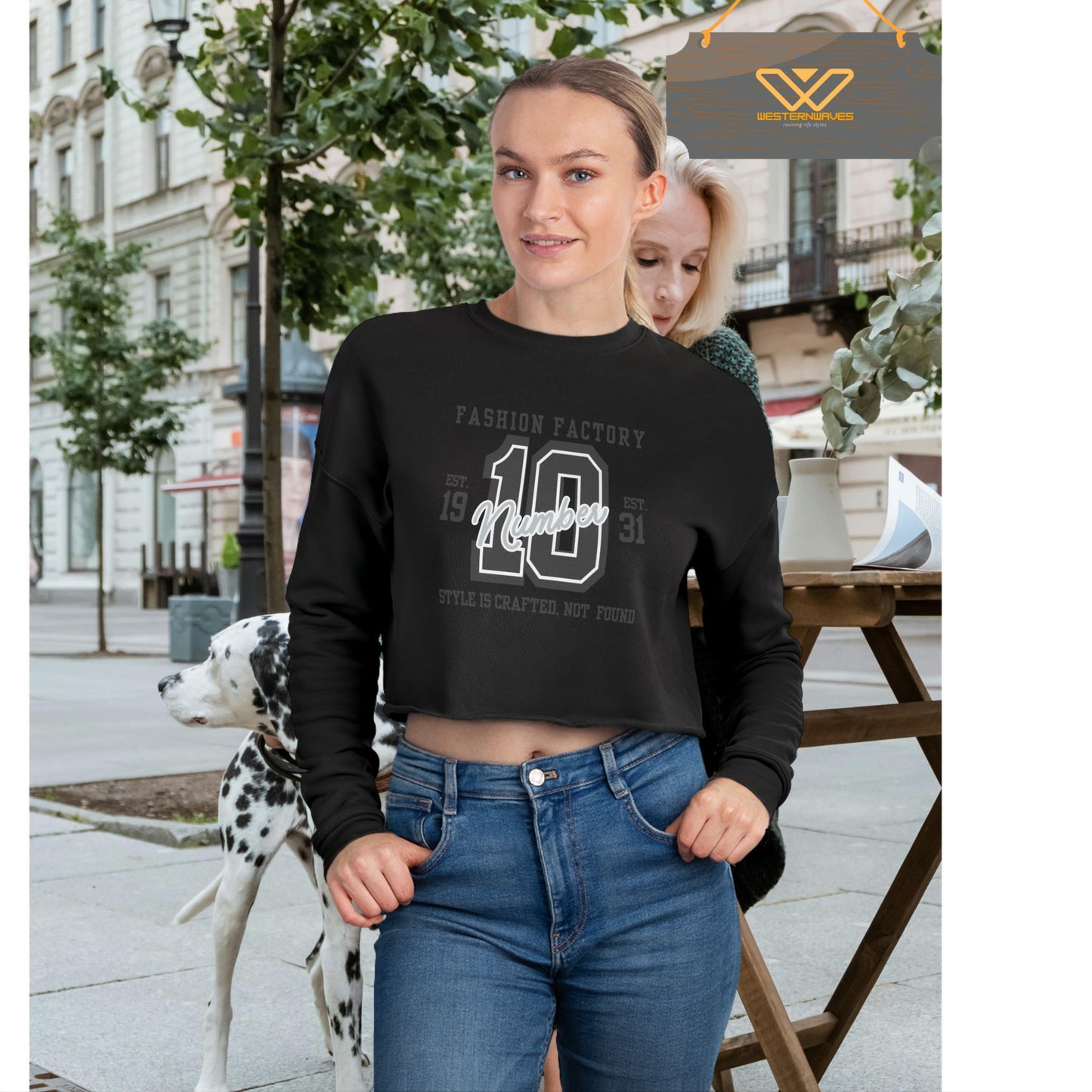 Women's Cropped Sweatshirt_ N3+ Series WCSS PT2WW004_ Limited Edition Utmost Comfort by WesternWaves: