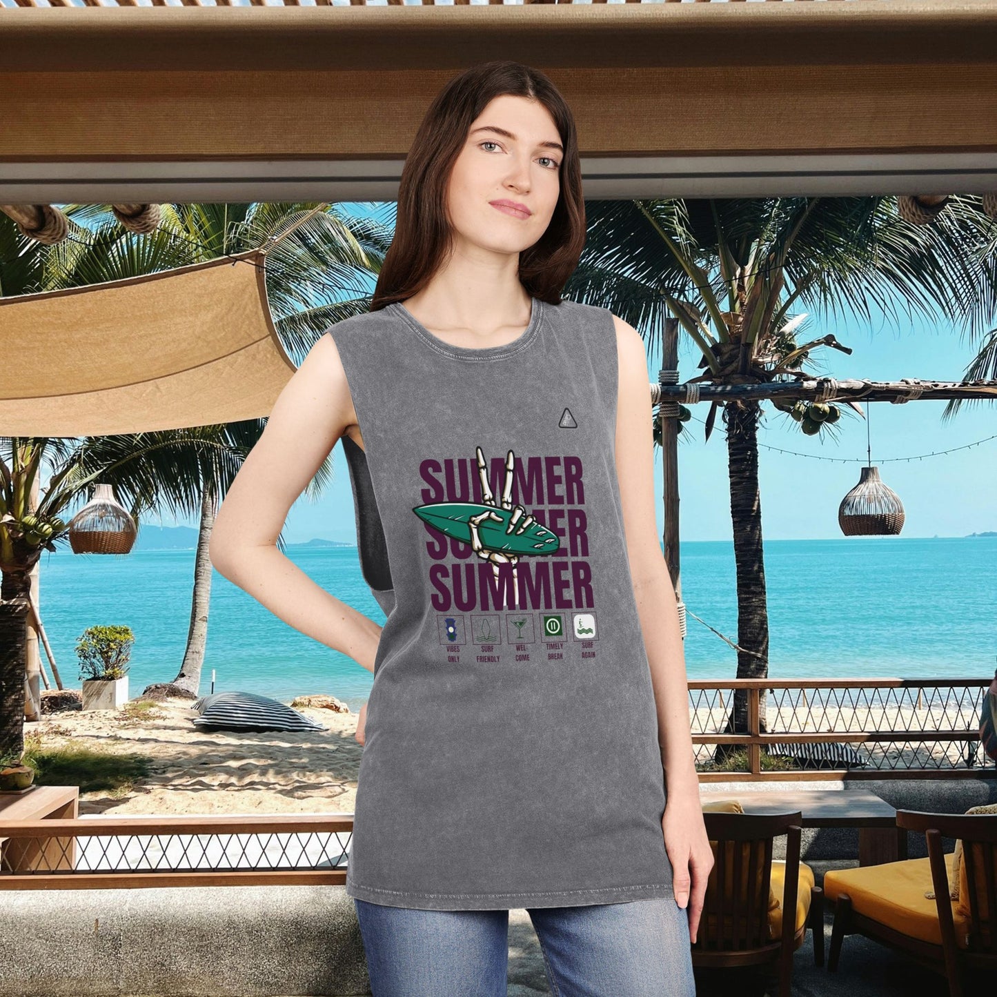 Unisex Stonewash Tank Top_ Series N8+ USSWTTOP PT2WW001_ Limited Edition Summer Essential by WesternWaves_