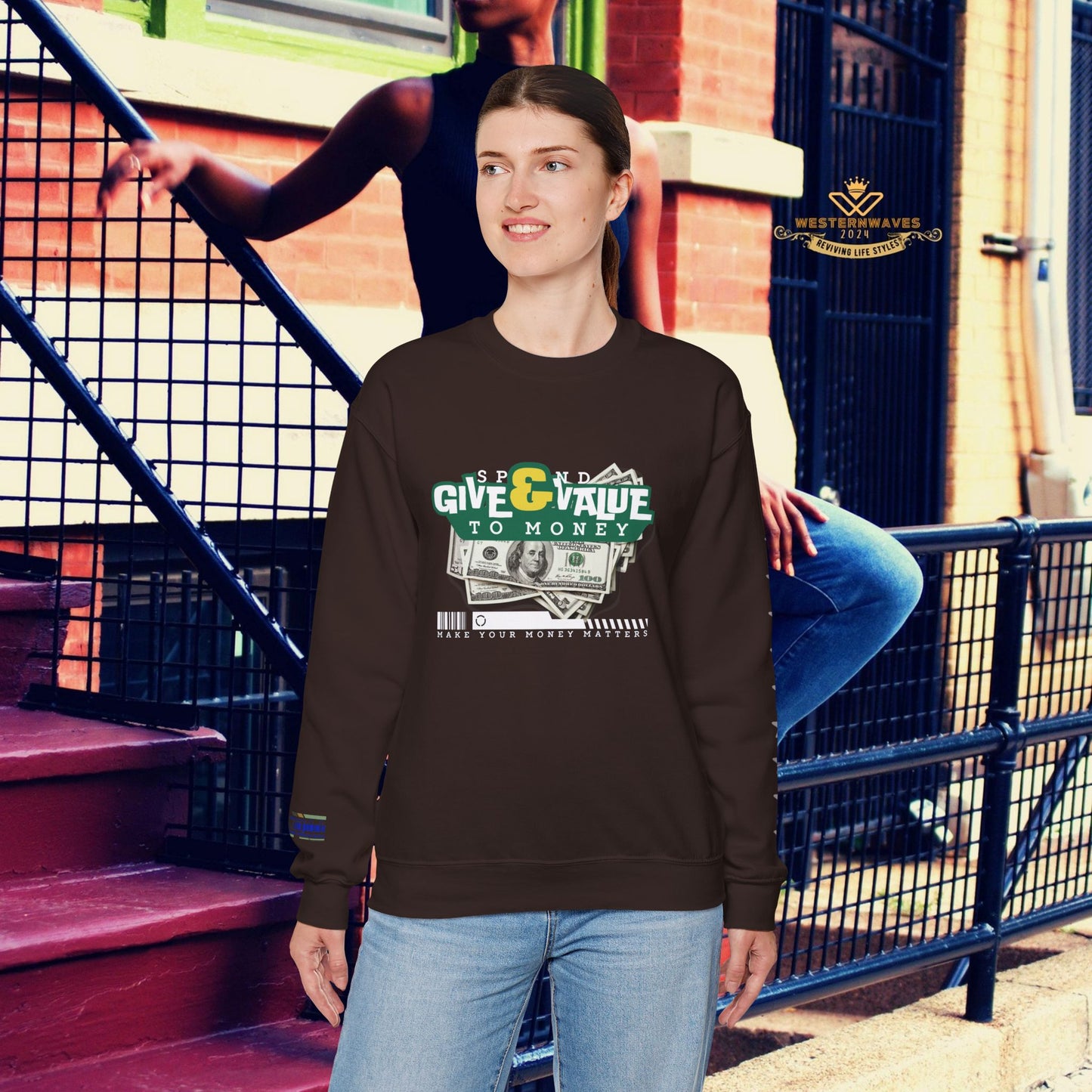 Unisex Heavy Blend™ Crewneck Sweatshirt_ N2+ Series UHBCSS PT2WW037_ Limited Edition Pure Luxury By WesternWaves: