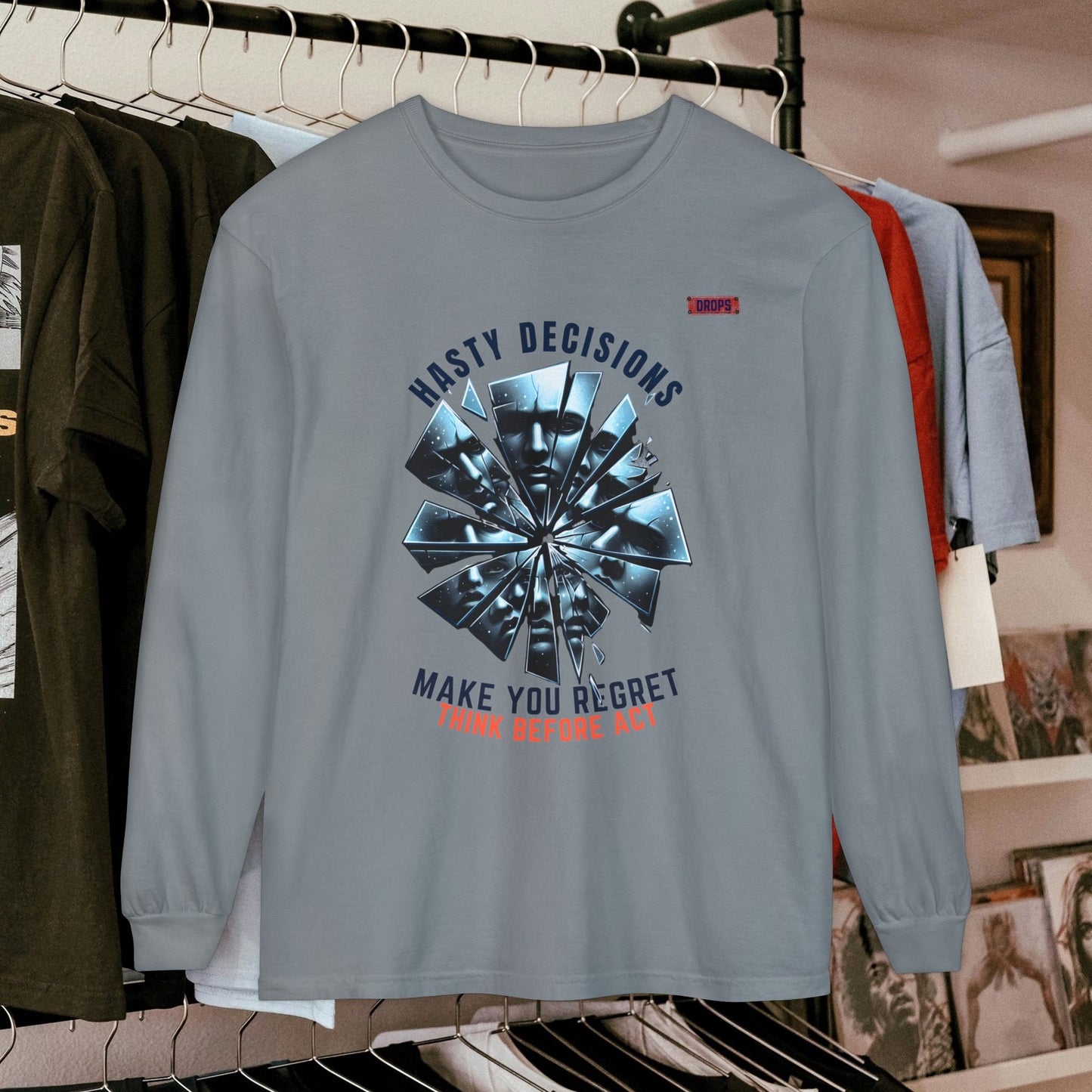 Unisex Long Sleeve T-shirt_ Series N8+ USLSTS PT2WW001_ HSD 009_ Limited Edition Trendy Statement Apparel by WesternWaves: