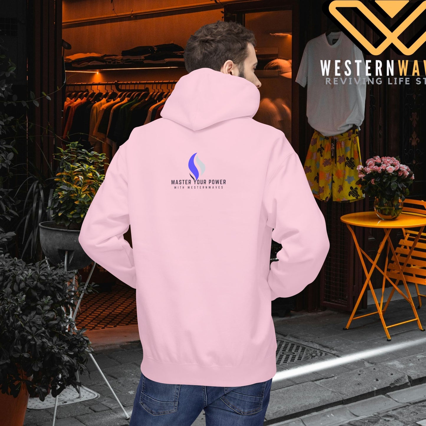 Unisex Midweight Softstyle Fleece Hoodie_ N3+ Series USMWSSFH PT2WW003_ Limited Edition Luxuriously Soft 100% Cotton Face by WesternWaves: