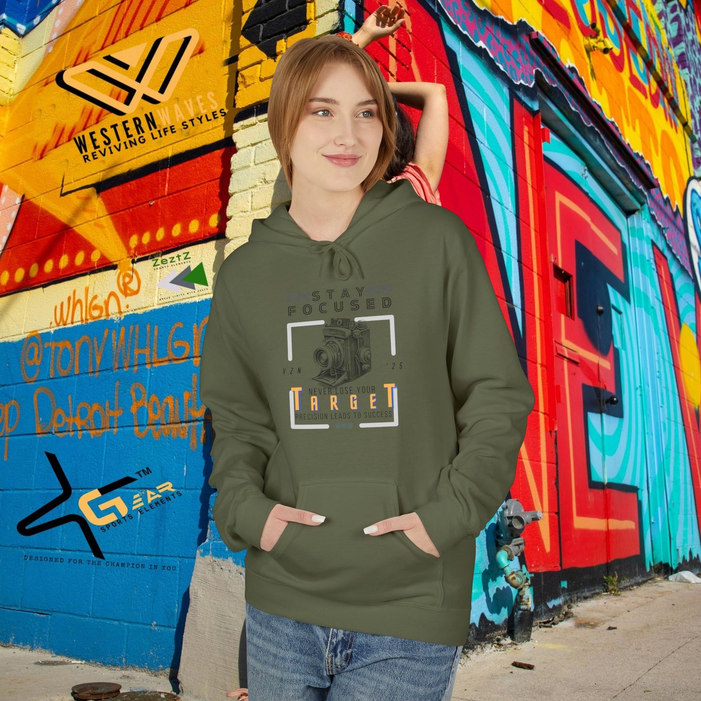 Unisex Midweight Softstyle Fleece Hoodie_ N3+ Series USMWSSFH PT2WW006_ Limited Edition Luxuriously Soft 100% Cotton Face by WesternWaves: