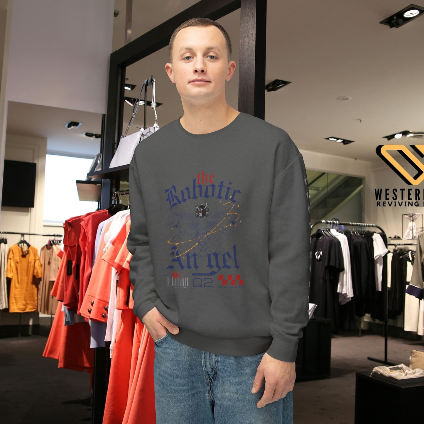 Unisex Lightweight Crewneck Sweatshirt_ N3+ Series ULWCSS PT2WW012_ Limited Edition Unparalleled Quality by WesternWaves: