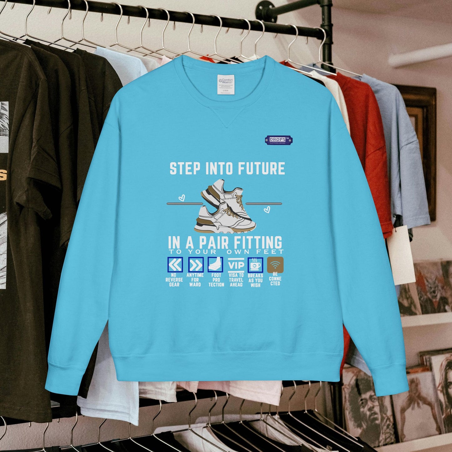 Unisex ComfortWash® Garment Dyed Crewneck Sweatshirt_ N7* Series USCGDCNSS PT2WW001_ Limited Edition Comfort & Retro Flair by WesternWaves: