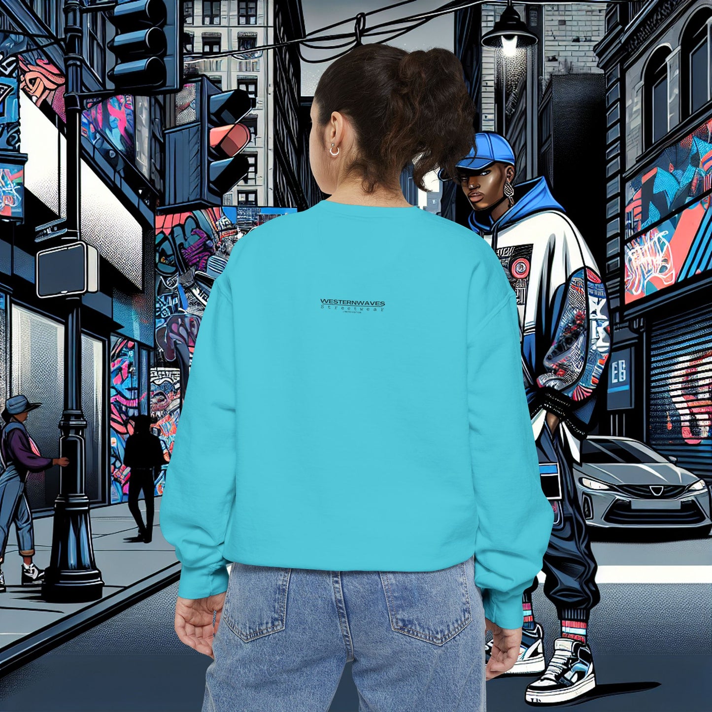 Unisex Garment-Dyed Sweatshirt_ N8+ Series SPW USMWSSFCNSS PT2WW001_ Limited Edition by WesternWaves: