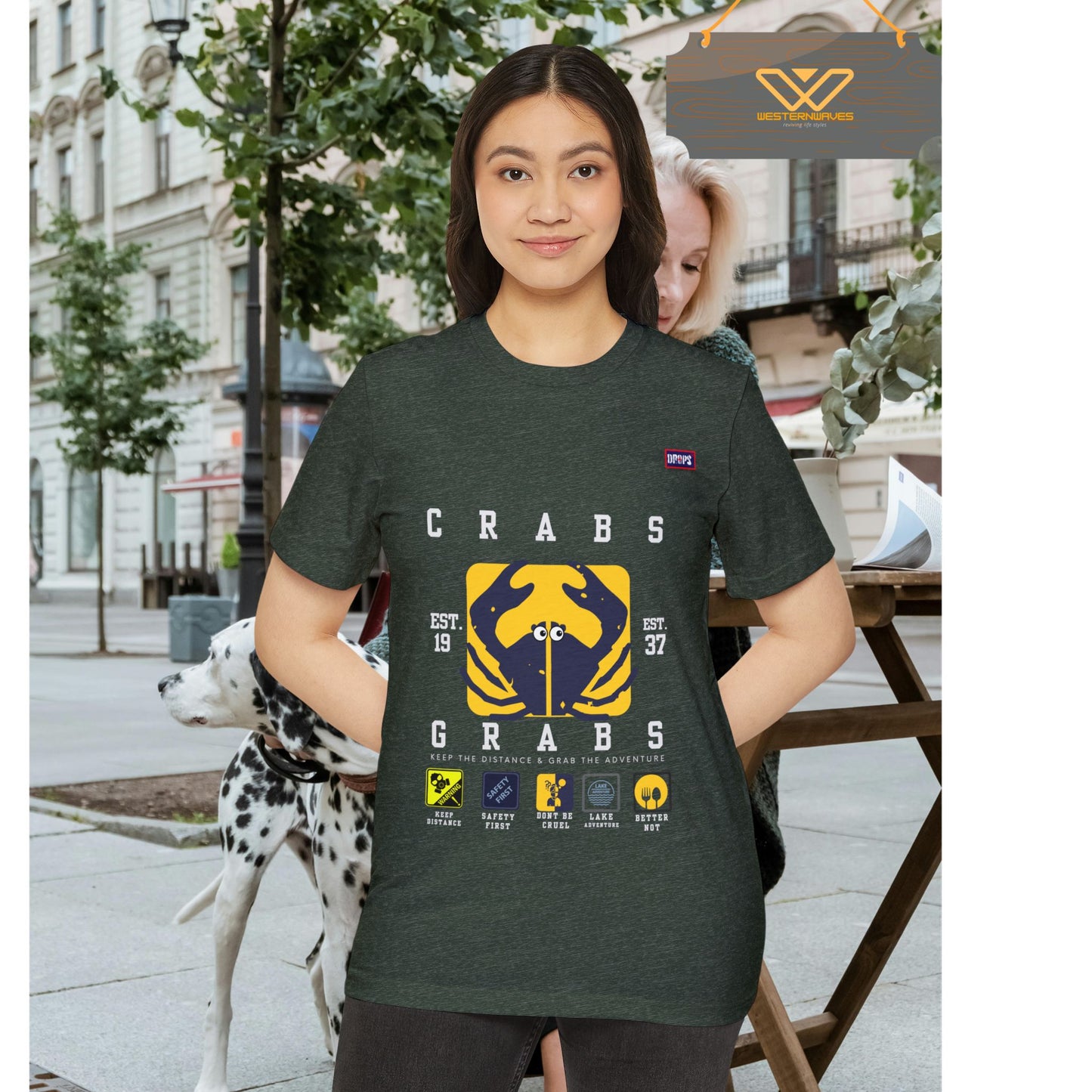 Eco-Friendly Crab Graphic Tee, Sustainable Fashion T-Shirt, Unisex Nature Lover Gift, Beach Vibes Apparel, Boho T-Shirt_ 22 May 2025_ 001
