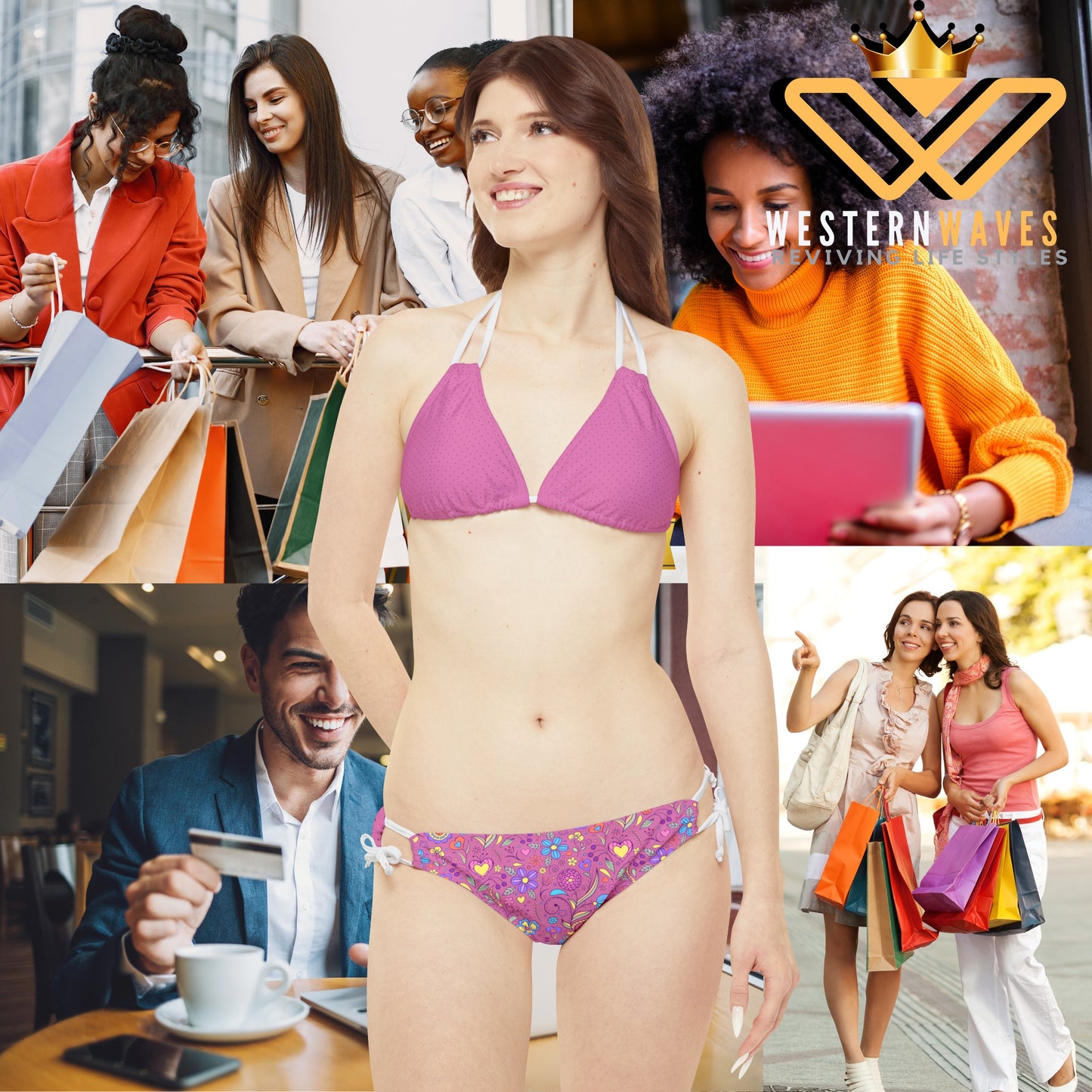 Strappy Bikini Set (AOP)_ N+ Series SBS(AOP) PT2WW003_Limited Edition by WesternWaves