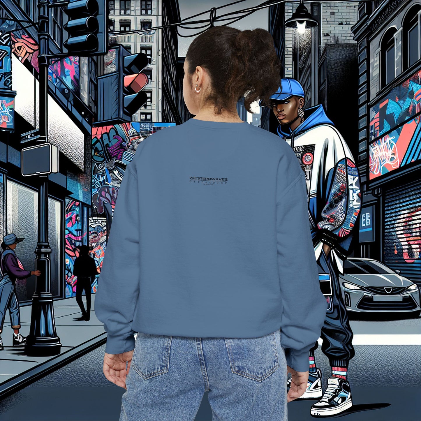 Unisex Garment-Dyed Sweatshirt_ N8+ Series SPW USMWSSFCNSS PT2WW001_ Limited Edition by WesternWaves: