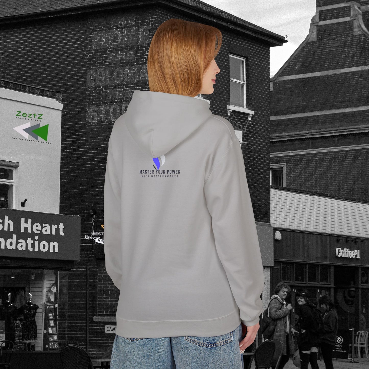 Unisex Midweight Softstyle Fleece Hoodie_ N3+ Series USMWSSFH PT2WW003_ Limited Edition Luxuriously Soft 100% Cotton Face by WesternWaves: