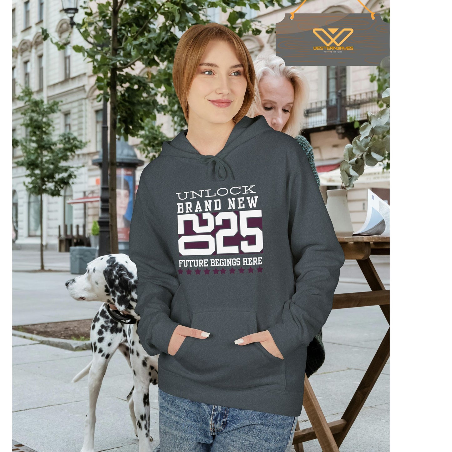 Unisex Midweight Softstyle Fleece Hoodie_ N3+ Series USMWSSFH PT2WW009_ Limited Edition Luxuriously Soft 100% Cotton Face by WesternWaves: