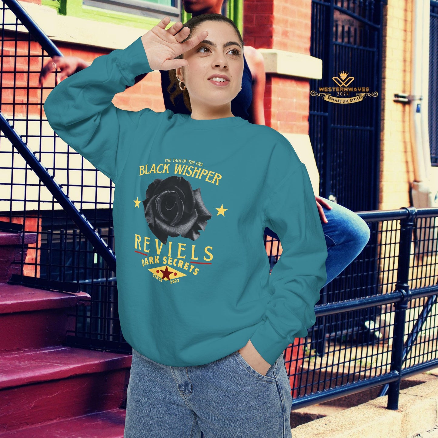 Unisex Garment-Dyed Sweatshirt_ N3+ Series UGDSS PT2WW001_ Limited Edition Luxurious Comfort by WesternWawes: