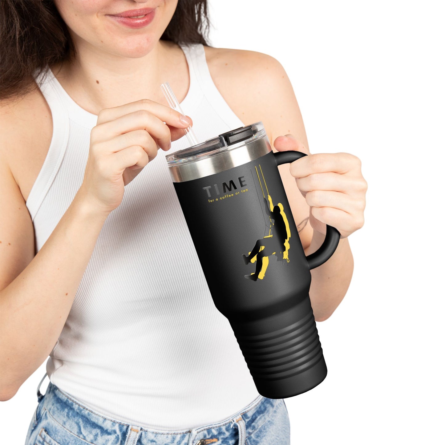 Adventure Insulated Travel Mug_ 40oz with Time & Freedom Design_ N7+ Series AITMUG PT2WW001_ Limited Edition by WesternWaves: