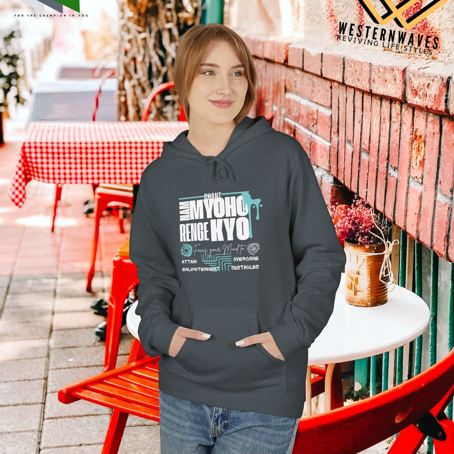 Unisex Midweight Softstyle Fleece Hoodie_ N3+ Series USMWSSFH PT2WW004_ Limited Edition Luxuriously Soft 100% Cotton Face by WesternWaves: