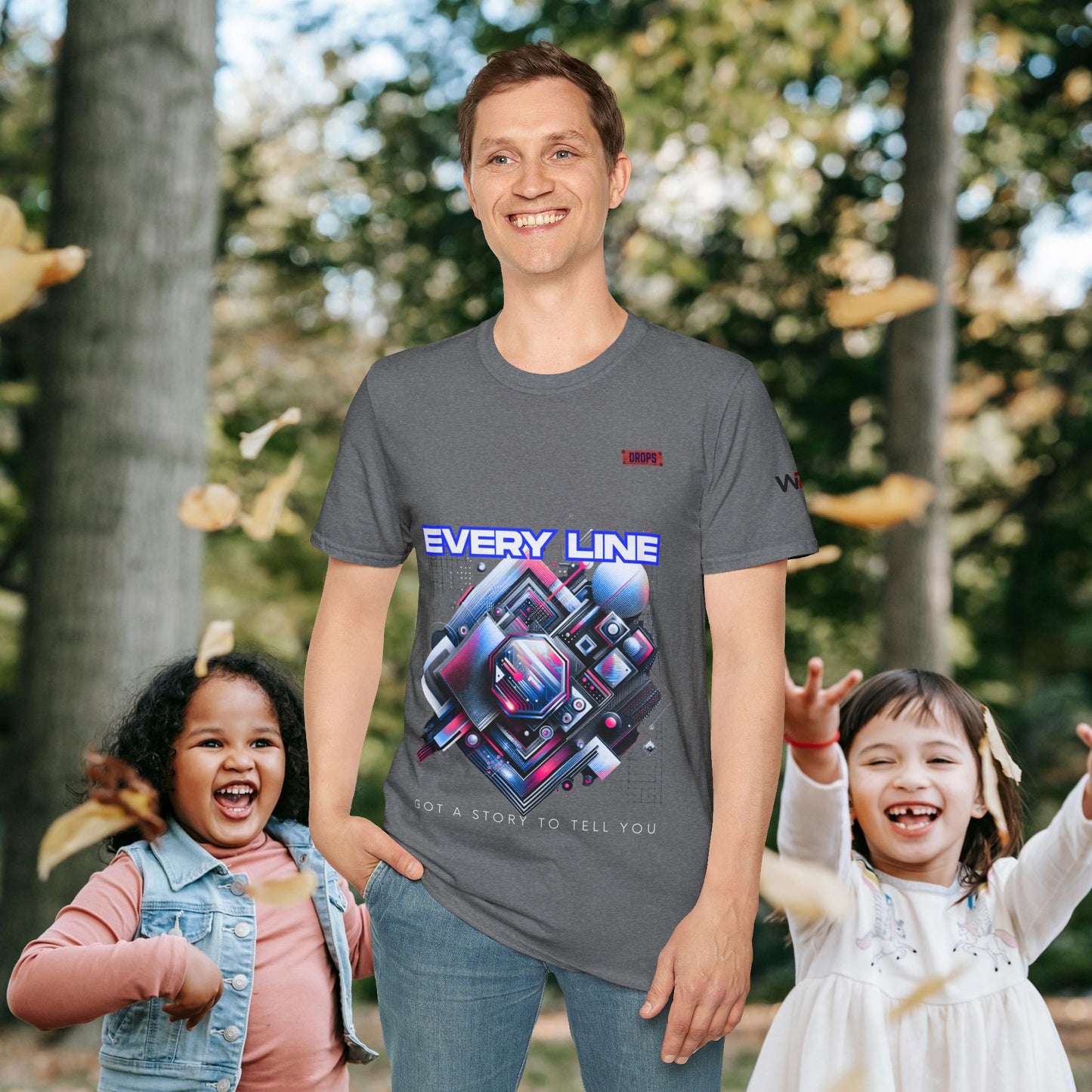 Every Line Graphic Unisex Softstyle T-Shirt | Retro Art Tee, Casual Wear, Gift for Art Lovers, Streetwear, Everyday Style