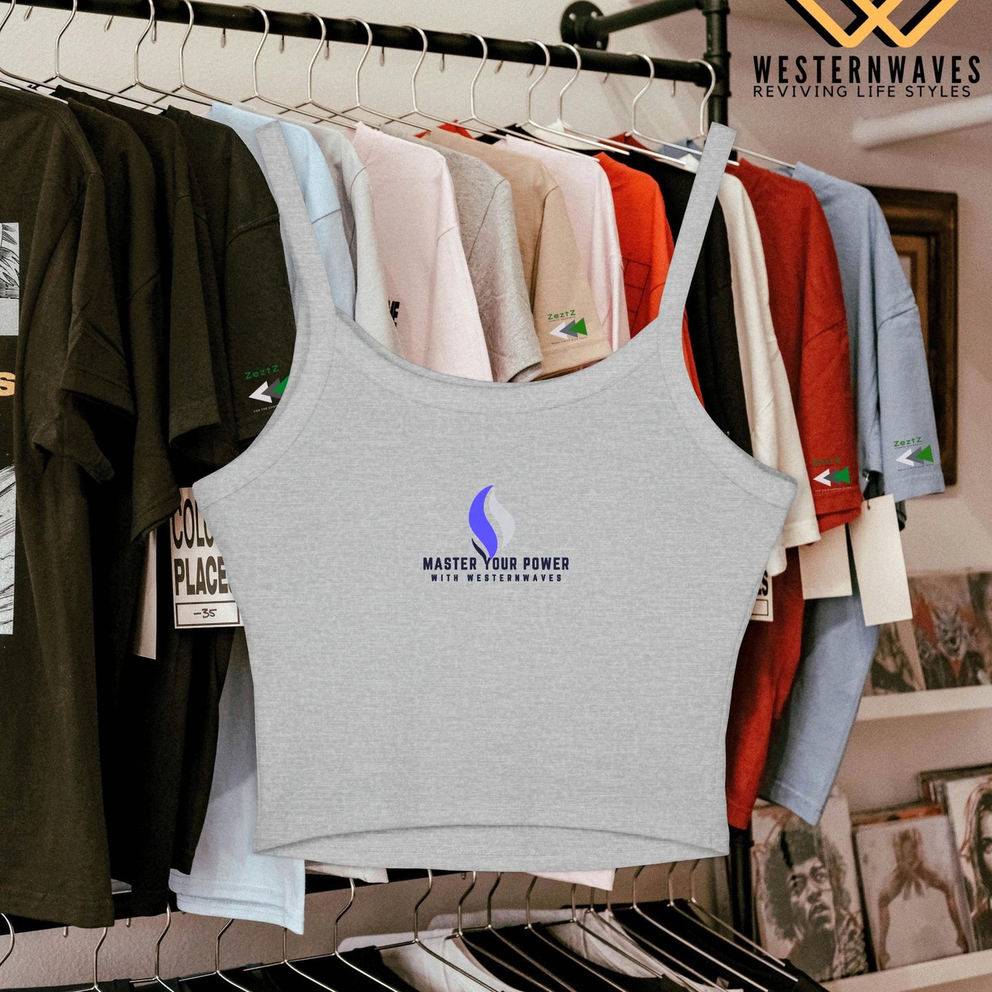 Women's Spaghetti Strap Tank Top_ N2+ Series SSTT PT2WW001_ Limited Edition Luxurious Blend by WesternWaves: