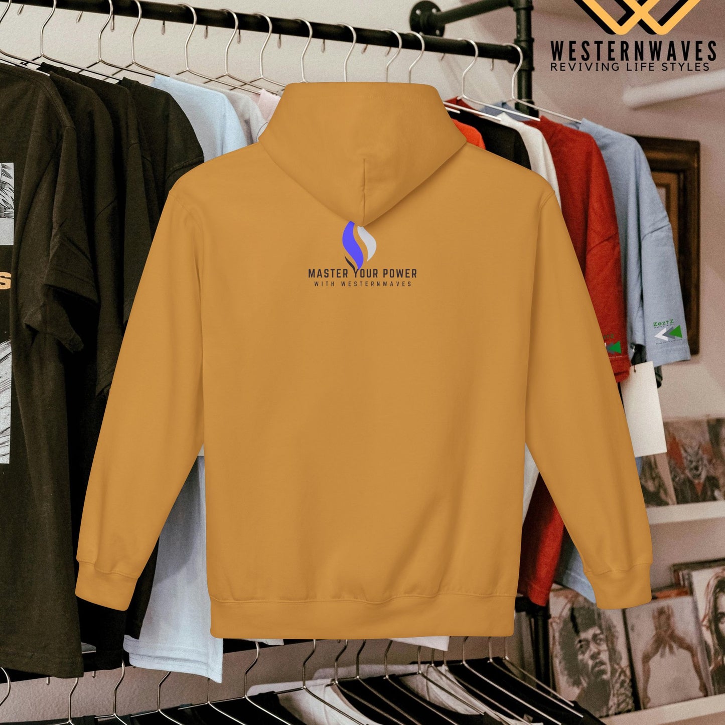 Unisex Midweight Softstyle Fleece Hoodie_ N3+ Series USMWSSFH PT2WW006_ Limited Edition Luxuriously Soft 100% Cotton Face by WesternWaves: