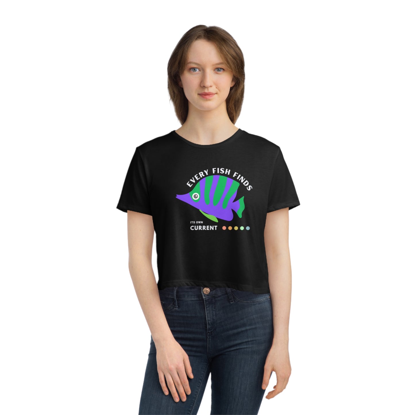 Women's Flowy Cropped Tee_ N+ Series WFCT PT2WW002_ Chic Comfort Tee by Bella + Canvas_ Limited Edition by WesternWaves: