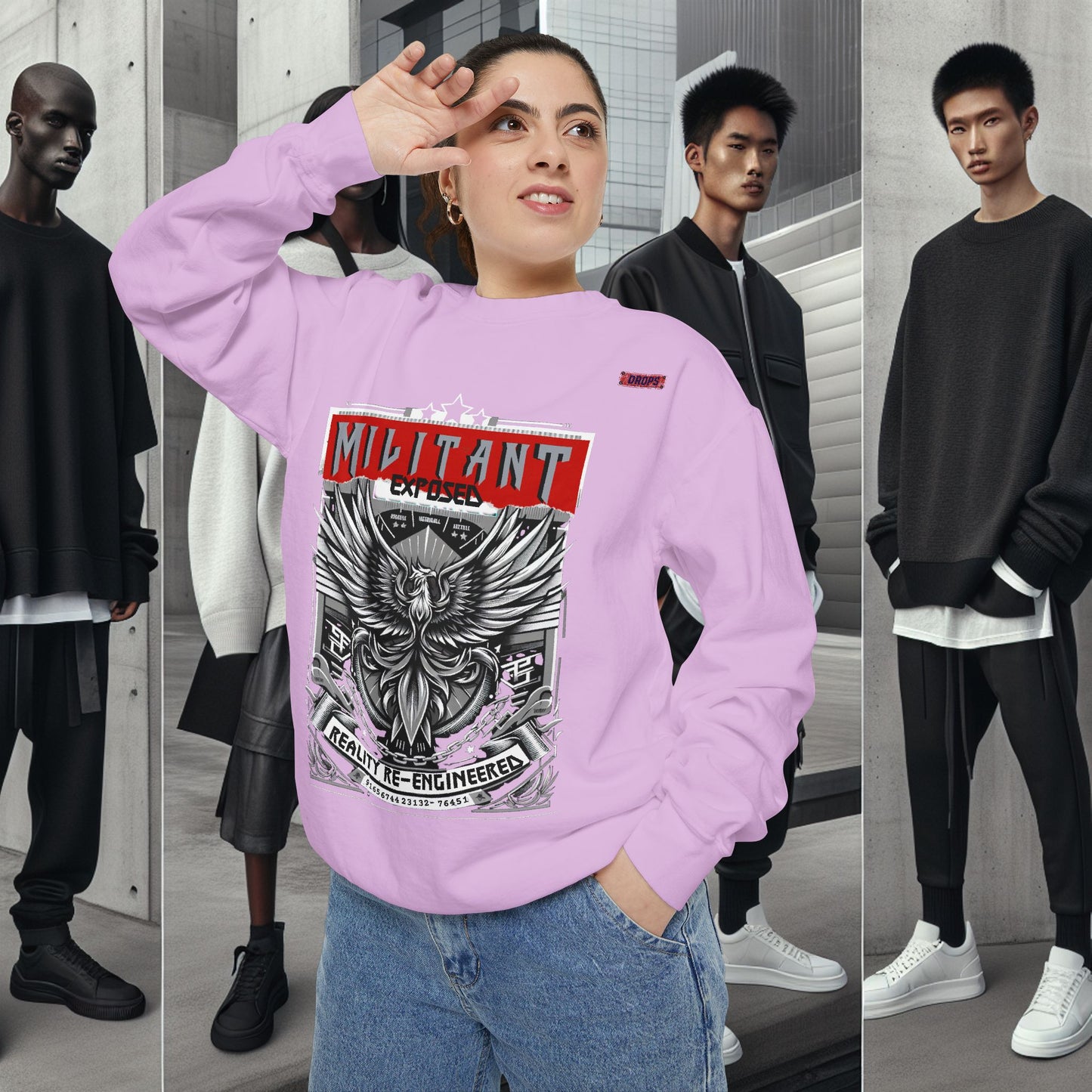 Unisex Garment-Dyed Sweatshirt_ N8+ Series SPW USMWSSFCNSS PT2WW001_ Limited Edition by WesternWaves: