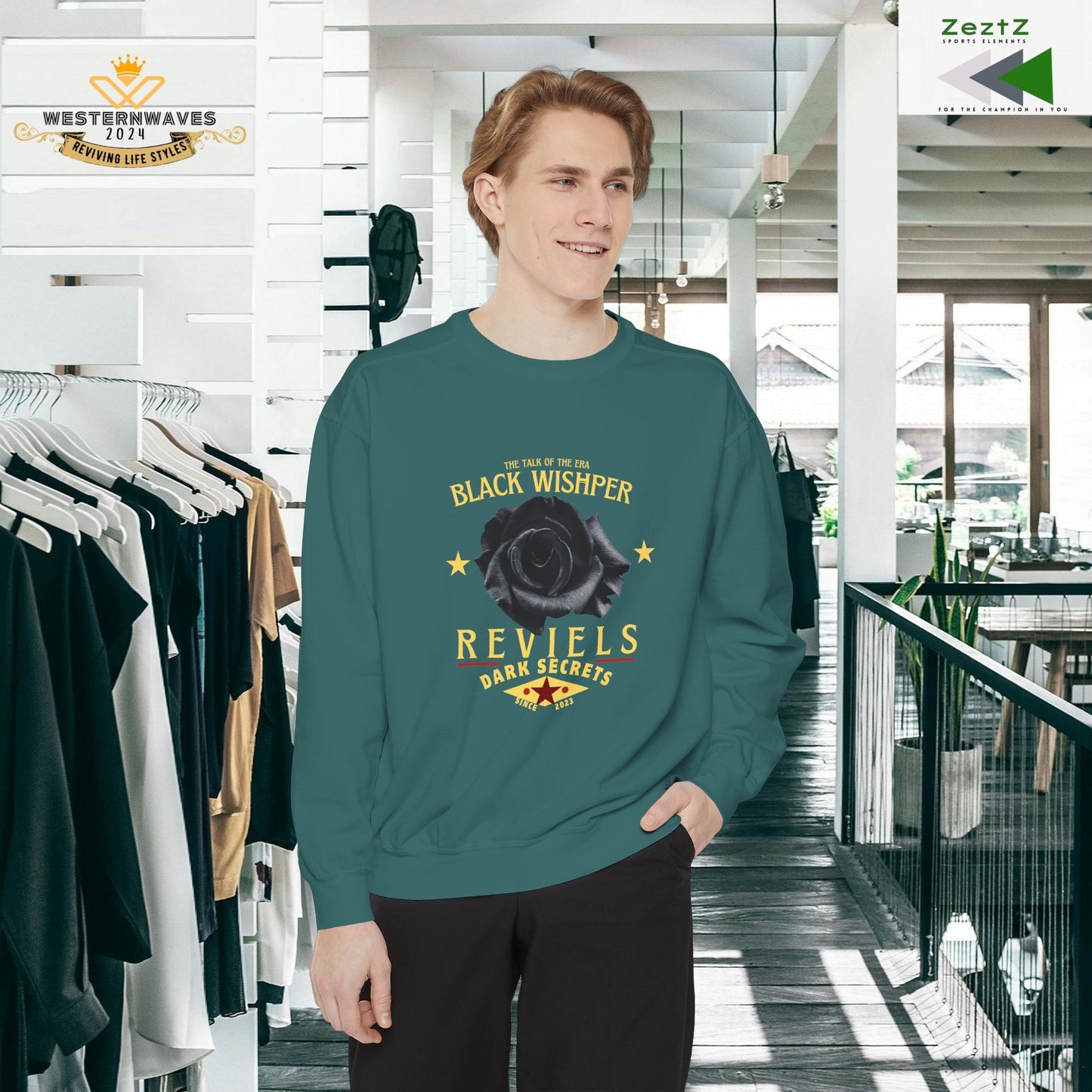 Unisex Garment-Dyed Sweatshirt_ N3+ Series UGDSS PT2WW001_ Limited Edition Luxurious Comfort by WesternWawes: