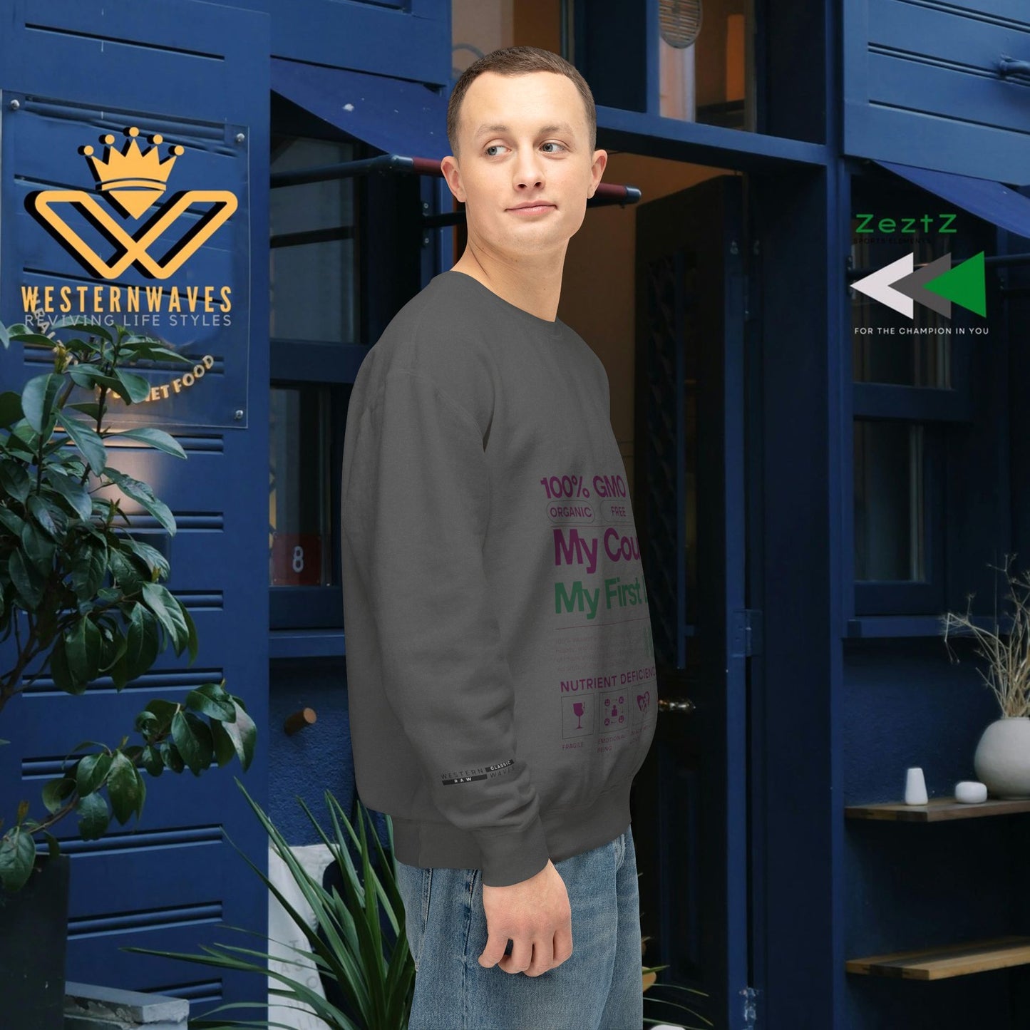 Unisex Lightweight Sweatshirt_ N7+ Series USLWSS PT2WW001_ Limited Edition by WesternWaves: