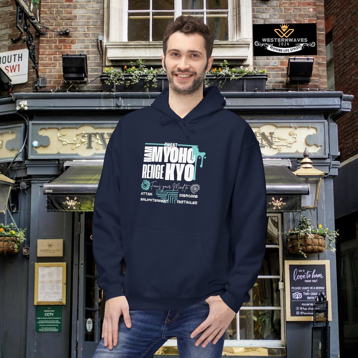 Unisex Midweight Softstyle Fleece Hoodie_ N3+ Series USMWSSFH PT2WW004_ Limited Edition Luxuriously Soft 100% Cotton Face by WesternWaves: