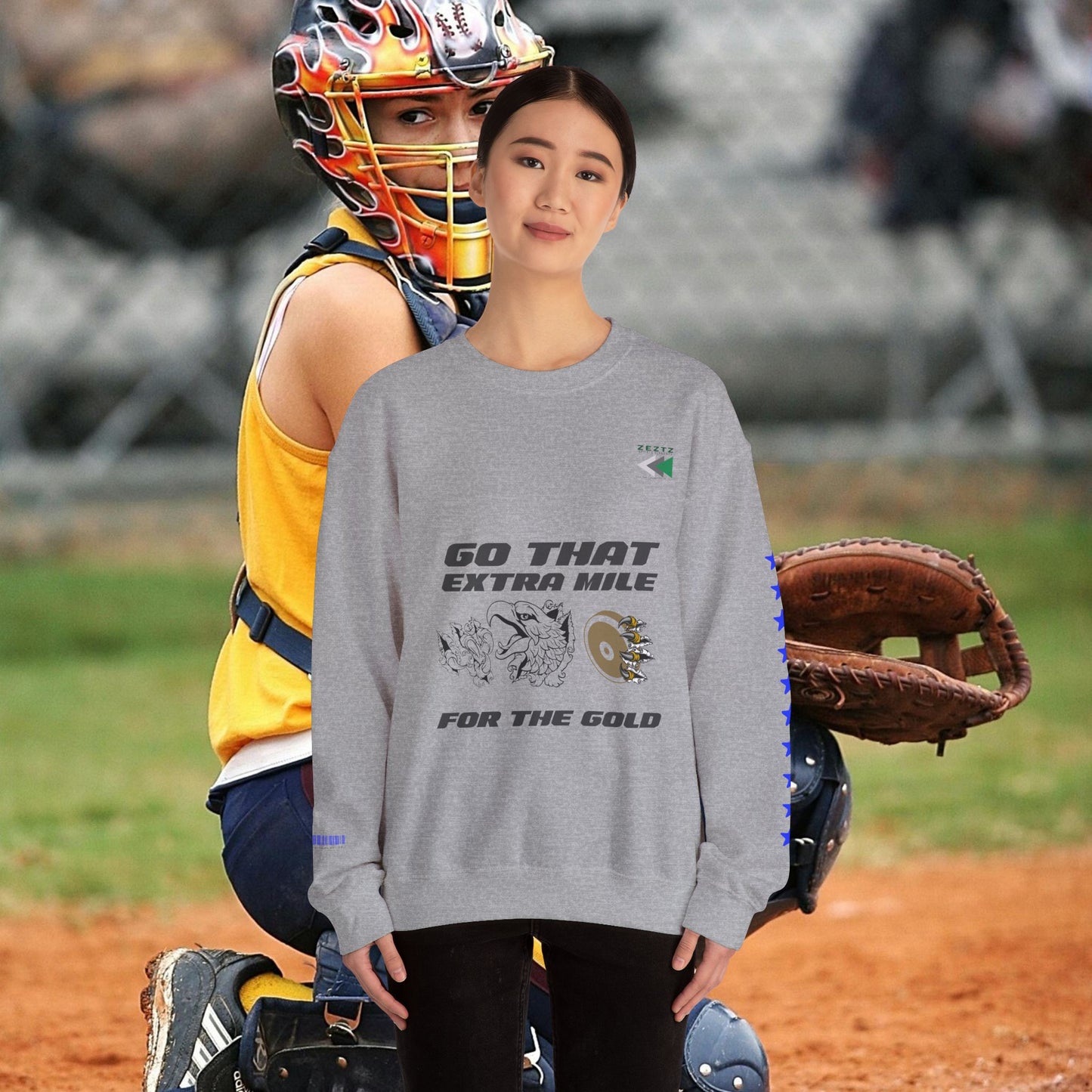 Unisex Heavy Blend™ Crewneck Sweatshirt_ N2 Sports Series UHBCSS PT2WW005_ Limited Edition ‘Zeztz’ Brand Sports Elements by WesternWaves:
