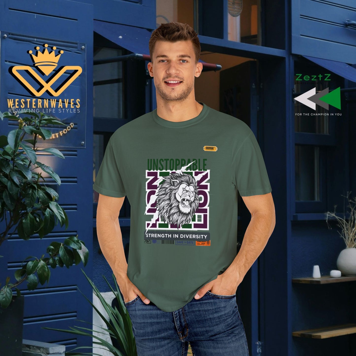 Unisex Garment-Dyed T-Shirt_ 26 June 2025_ Limited Edition Strength in Diversity by WesternWaves: