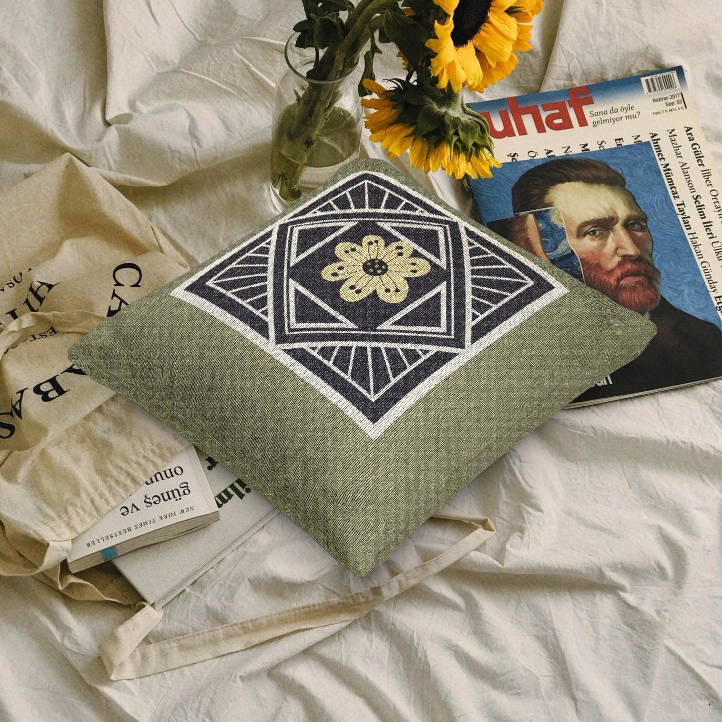 Woven Square Pillow_ N7+ Series WVENSPILLOW PT2WW001_ Limited Edition Perfect Home Décor & Gifts by WesternWaves: